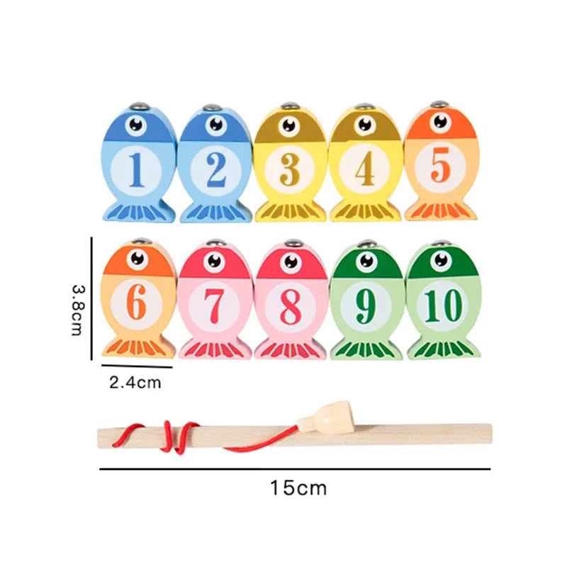 Montessori Wooden Fishing Game | Alphabet & Number Learning Toy