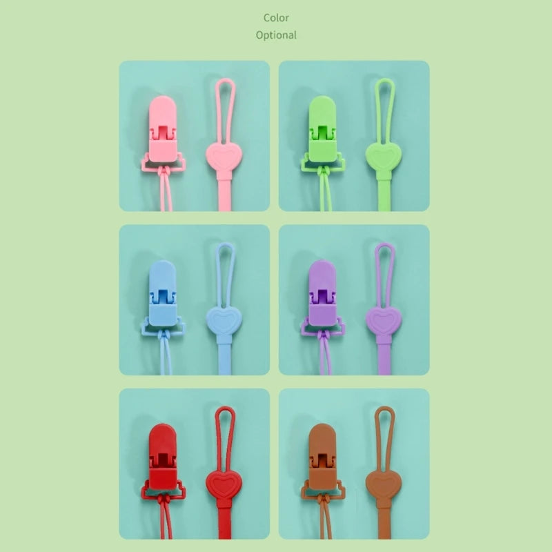 Silicone Chain Fastened Strap for Baby Pacifier Teething Clip Newborn Teether Chain Nipple Holder Nursing Accessories