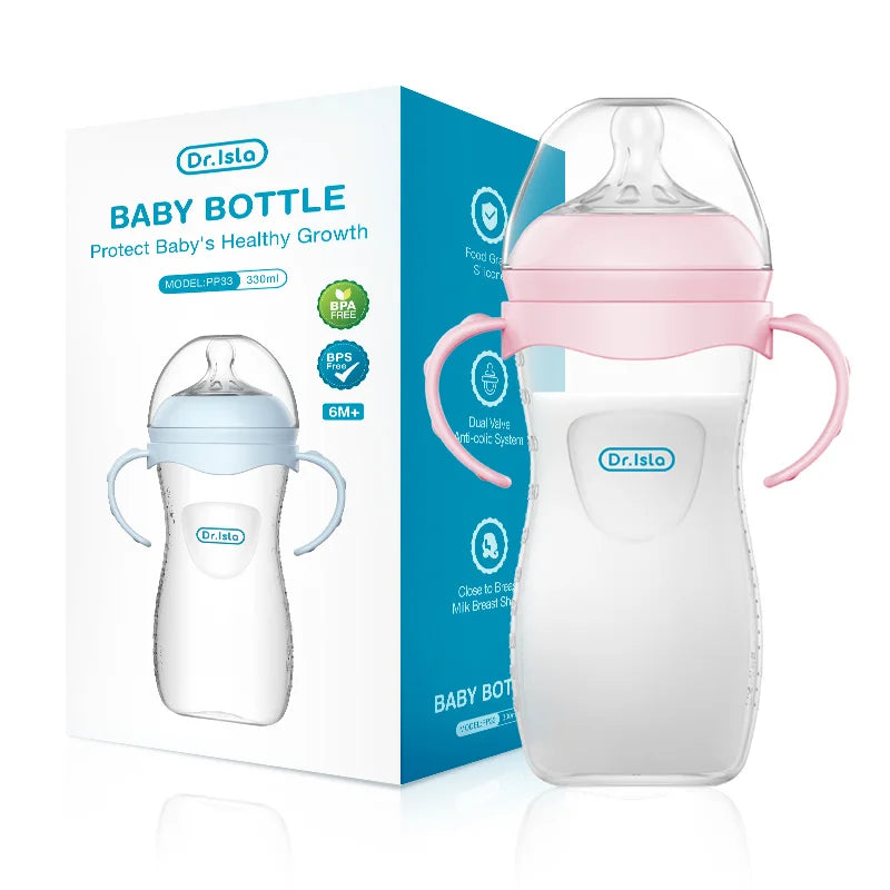 Baby Feeding Bottle with Handles – Newborn Milk Bottle (150–330ml)