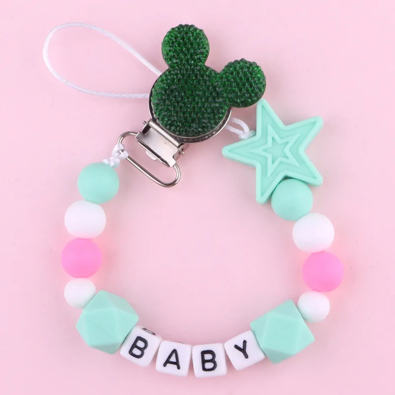 Baby Pacifier Clips Holder Chains Silicone Pacifier Chain Clips Baby Teething Chain Gift