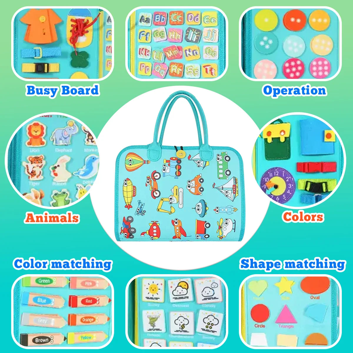 Busy Board Toy Features Over 18 Learning Activities, Educational Activity Developing Sensory Toy, Perfect Gifts for Boys Girls