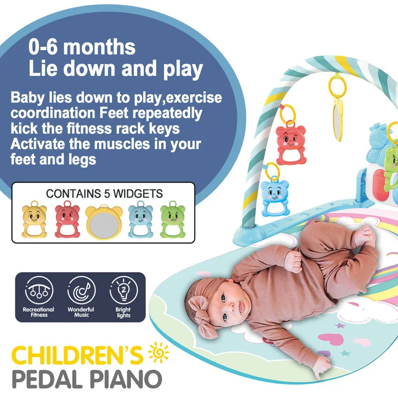 Baby Piano Play Mat & Activity Gym – Kick & Play Tummy Time Toy