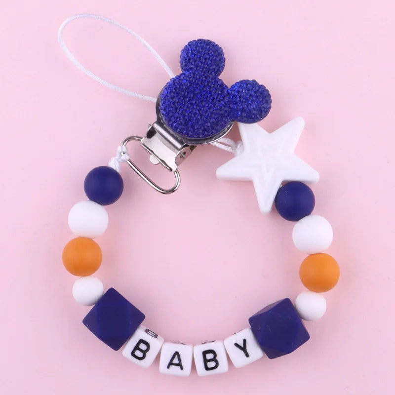 Baby Pacifier Clips Holder Chains Silicone Pacifier Chain Clips Baby Teething Chain Gift