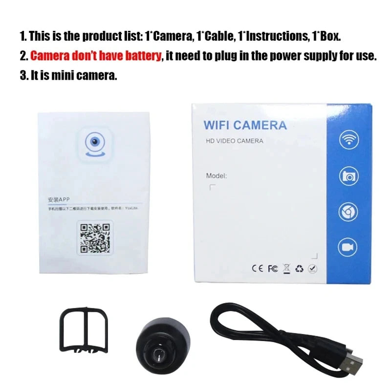 X5 HD Mini Camera WiFi Baby Monitor Indoor Safety Security Surveillance Camcorder IP Cam Audio Video Recorder