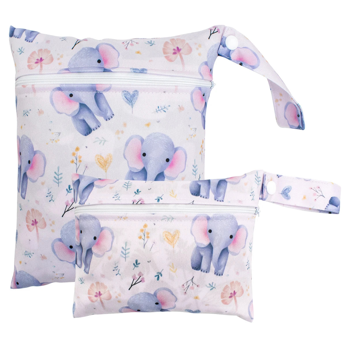 2pcs Set Smooth Zipper Pocket Multi-Scenario Use Can Be Hung Waterproof Reusable Diaper Cover WetBag Washable Yoga Bag