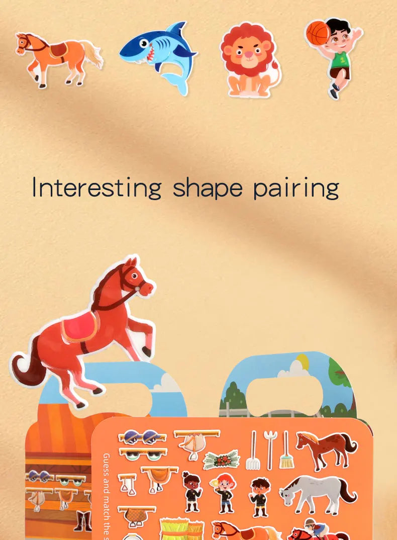 Children DIY Sticker Book Bubble Scene Sticker Jelly Paste Toy Kids Portable Reusable Quiet Busy Paste A Book