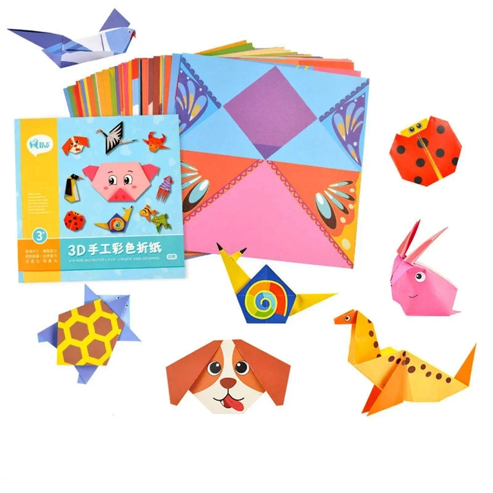 Baby Craft Toys Cartoon Animal Origami Paper Cutting Book Kids Paper Cut Puzzle Early Learning Educational Toys Gifts