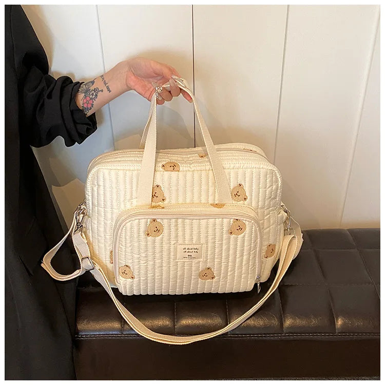 Large Mommy Bag Baby Organizer Maternity Pack Diaper Handbag Embroidered Women Shoulder Crossbody Bag Hospital Travel Mother Kid