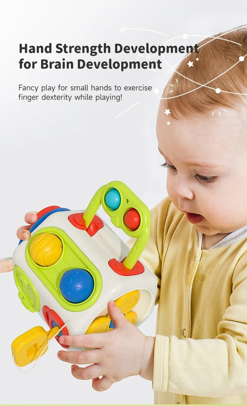 Montessori Busy Cube for Toddlers | Sensory Fidget Activity Travel Toy