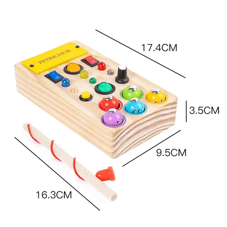 Kids Lights Busy Board Montessori Sensory Toys Switch LED Light Games Activity Board Thinking Education Baby Travel Toys 2-6year