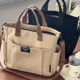 Canvas Ladies Bag Simple Student Large Capacity Horizontal Commuter Shoulder Slanting Portable Handbag