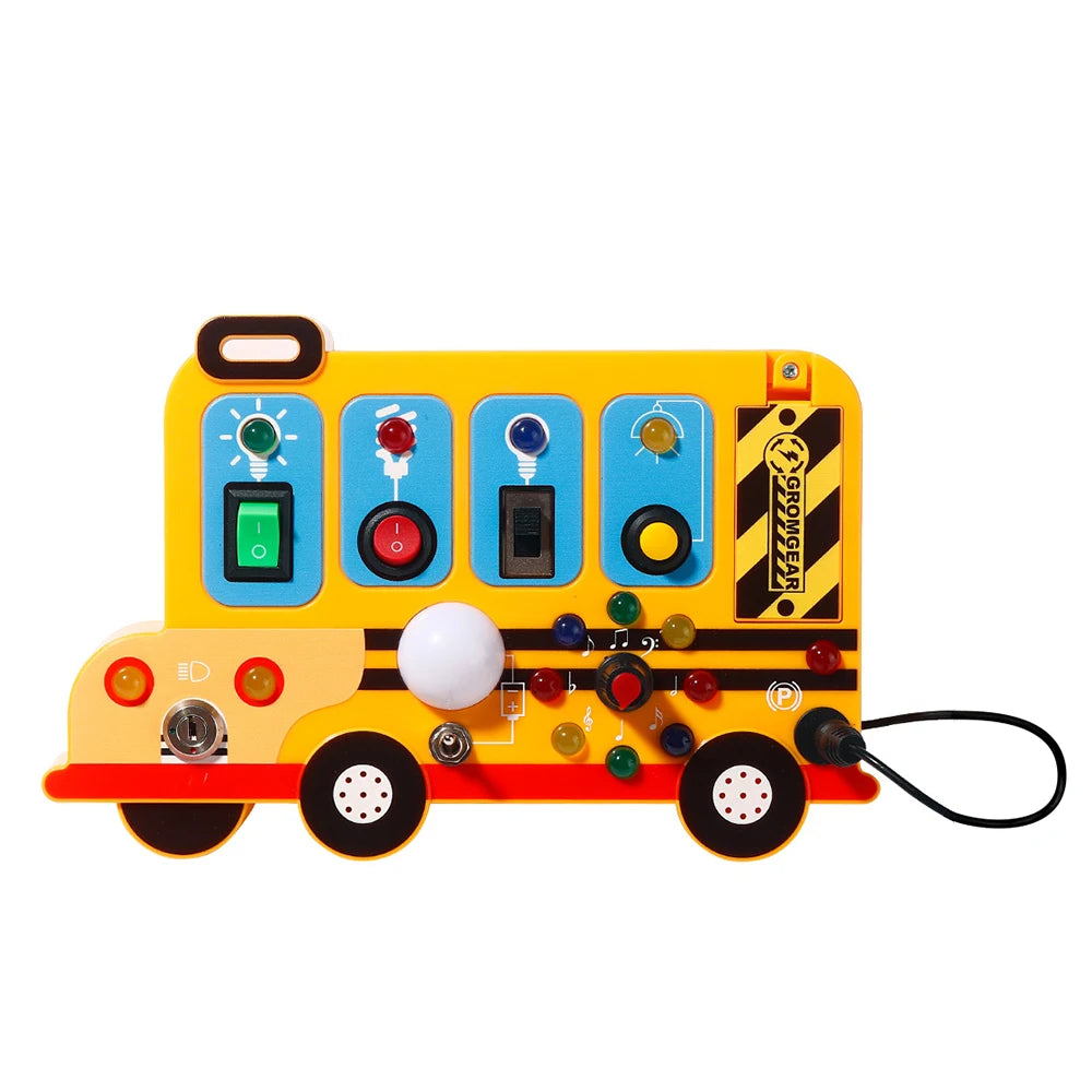 Montessori LED Busy Board Sensory Toy | Toddler Activity Board