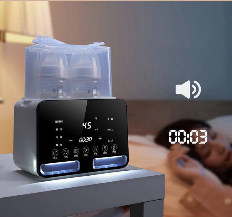 Multifunction Baby Bottle Warmer Newborn Babies Milk Double Nursing Bottle Heater Sterilizer with Accurate Temperature Control