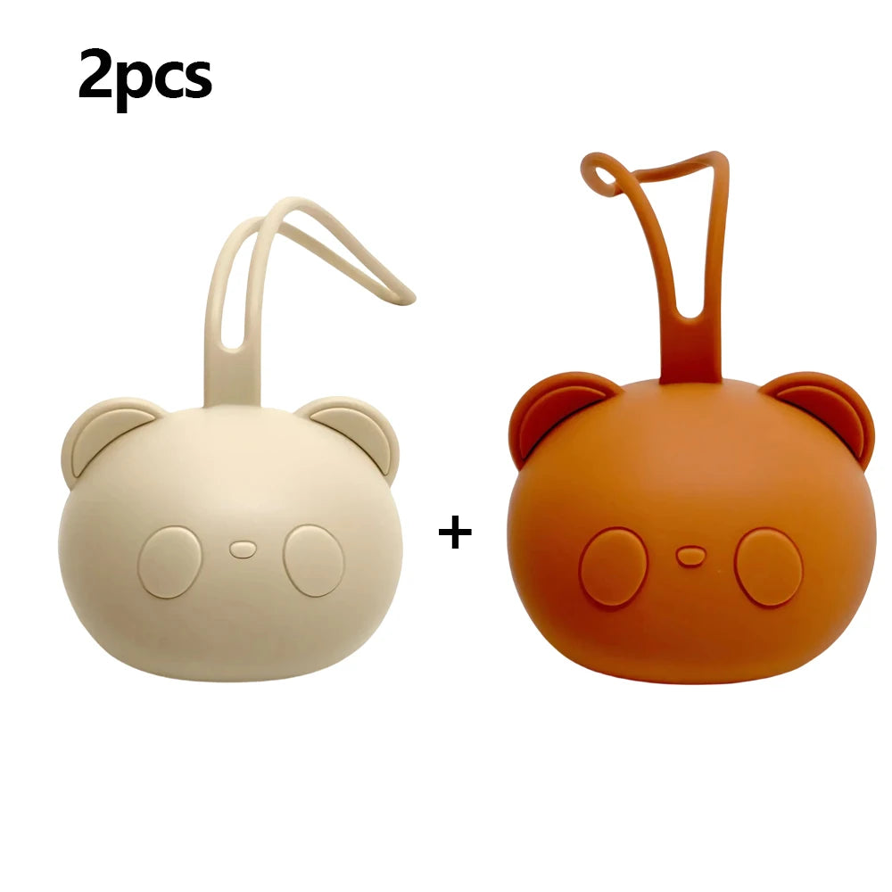 Bear Pacifier Bag Baby Soother Silicone Dust Organiser Bag Portable Baby Pacifier Chain Bag