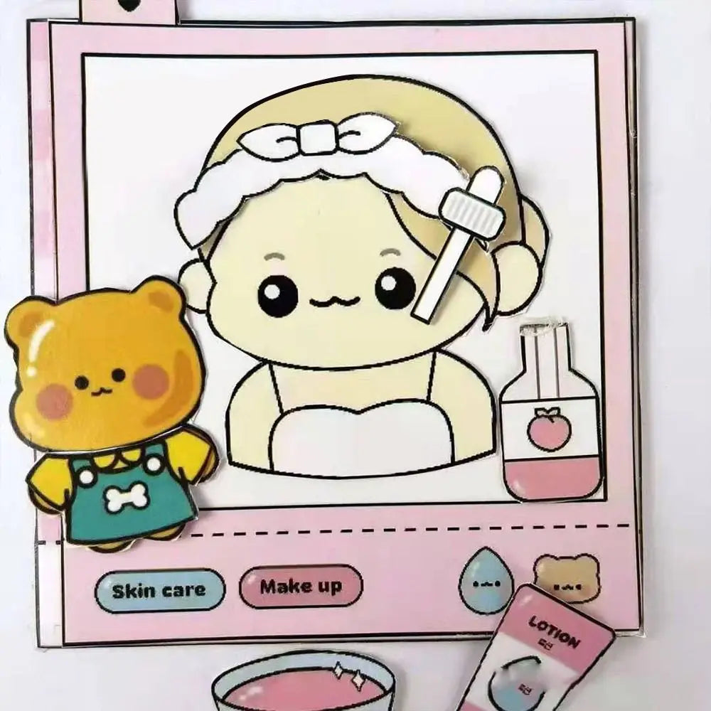 Paper Waffle Quiet Book Colorful Fried Chicken Cartoon Busy Book Convenience Store Handmade Toy Snack Bar Sticker Game