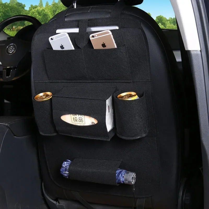 Kids Car Backseat Organizer with Tablet Holder – Travel Storage & Seat Protector