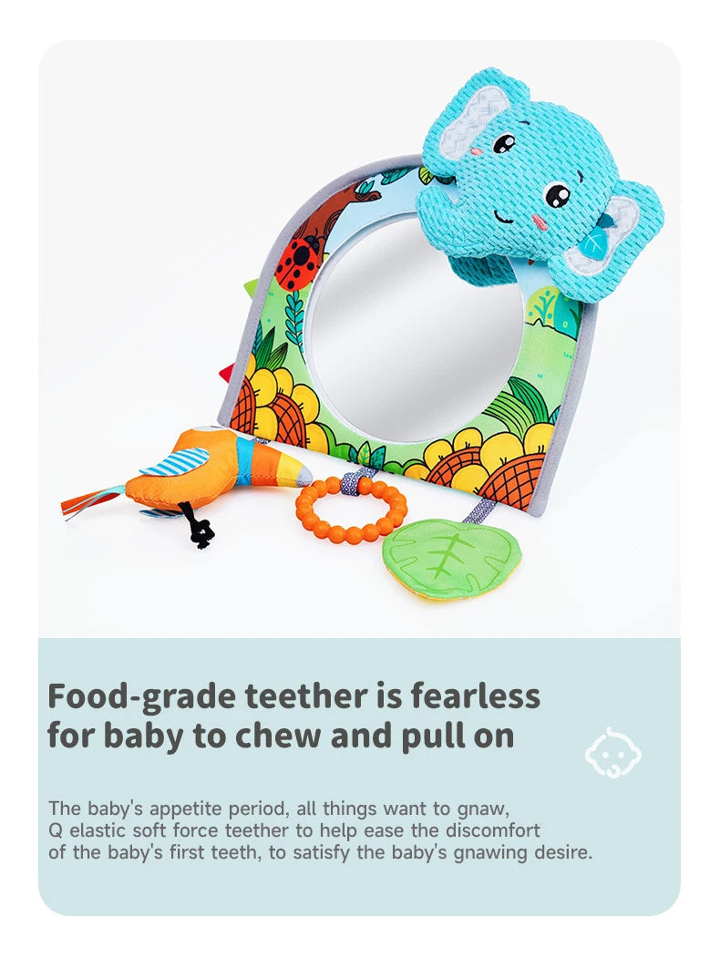 Baby Car Seat Mirror Toys Kids Monitor Adjustable Education Sensory Toys Fun Travel Infant Tummy Time Toys Babies Carseat Toys