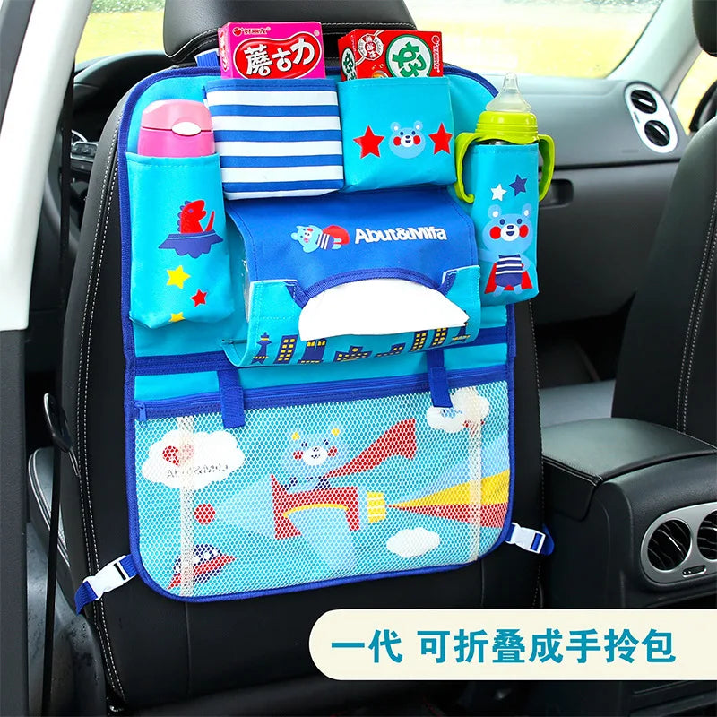 Creative Baby Cartoon Car Seat Back Organizer Kids Toys Travel Protector Cover Automobile Interior Accessories Hang Storage Bag