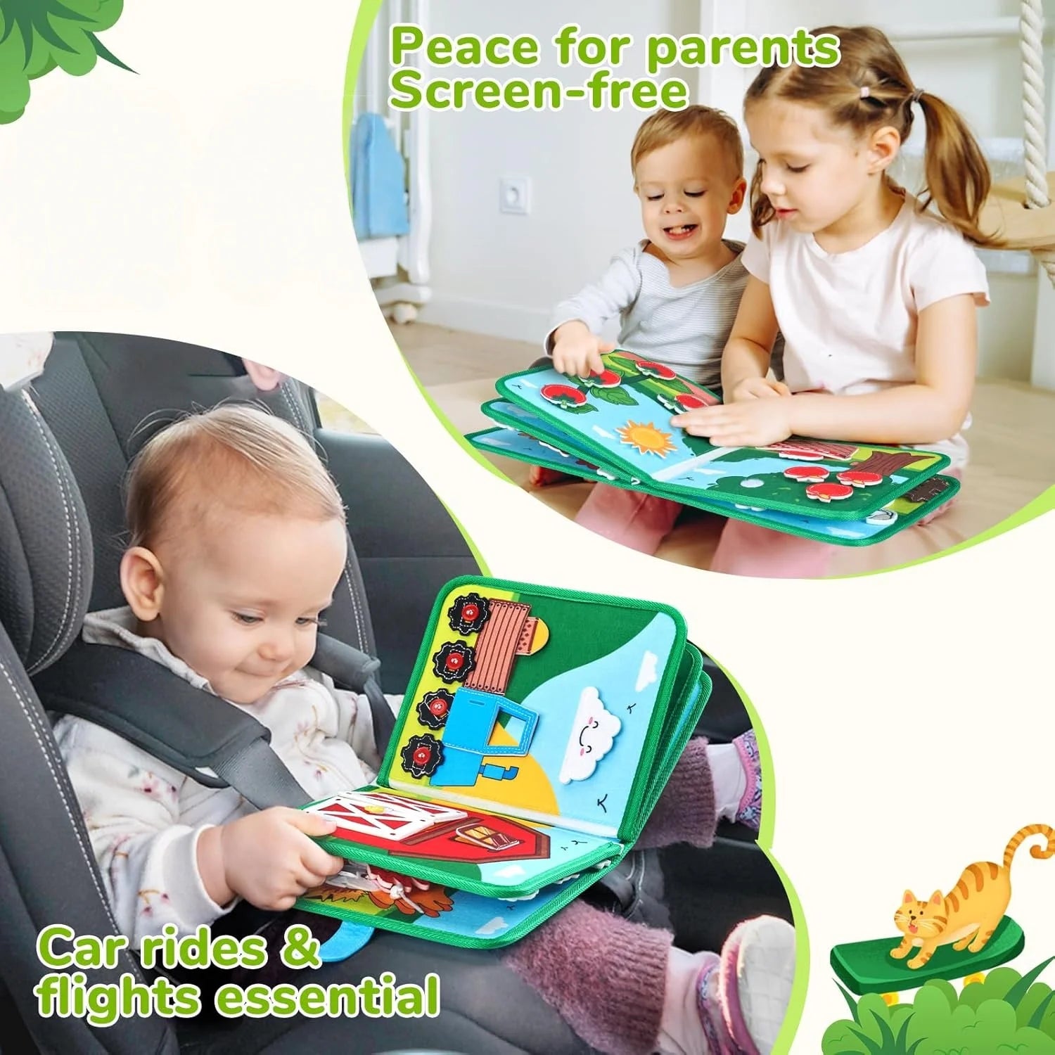 Montessori Quiet Book for Toddlers | Soft Sensory Activity Book