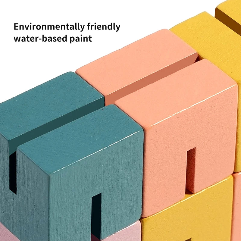Montessori Soma Cube Puzzle for Kids | 3D Wooden Brain Teaser Toy