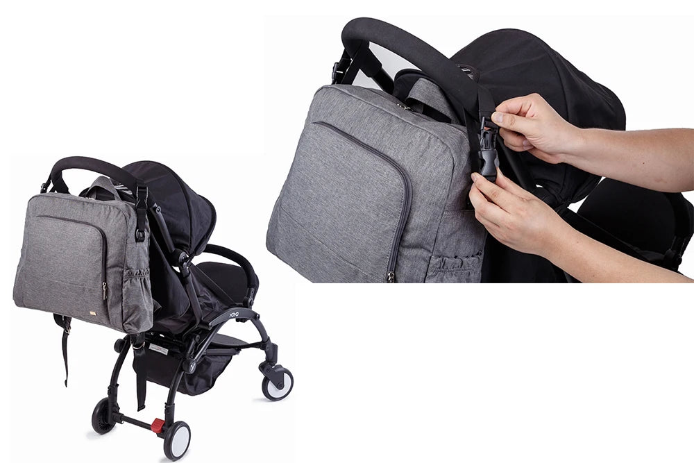 Soboba Solid Diaper Bag Fashion Waterproof Multi-functional Diaper Backpack Nursing Changing Bag for Baby Large Stylish Bag