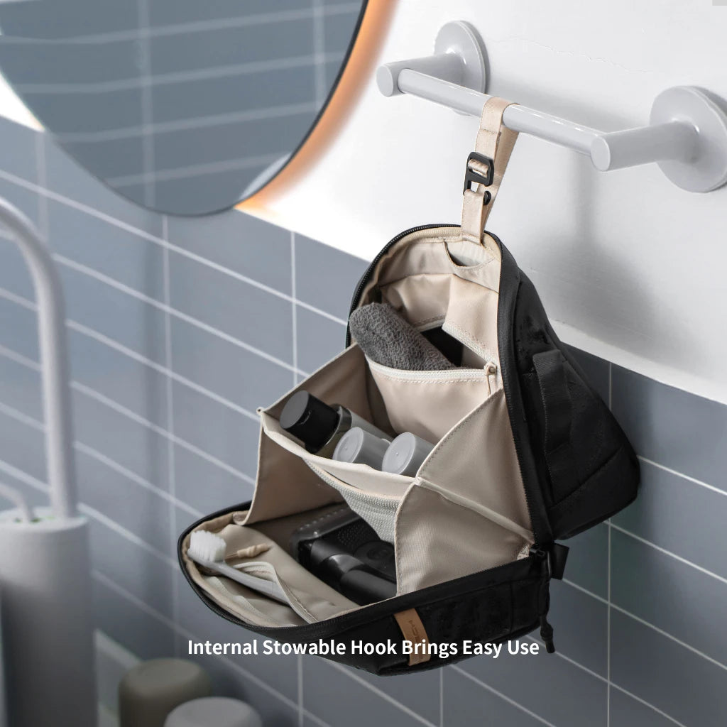 PGYTECH Wash Pouch Hanging Toiletry Bag for Men, Waterproof Dopp Kit Travel Makeup Bag Organizer for Toiletries & Cosmetics