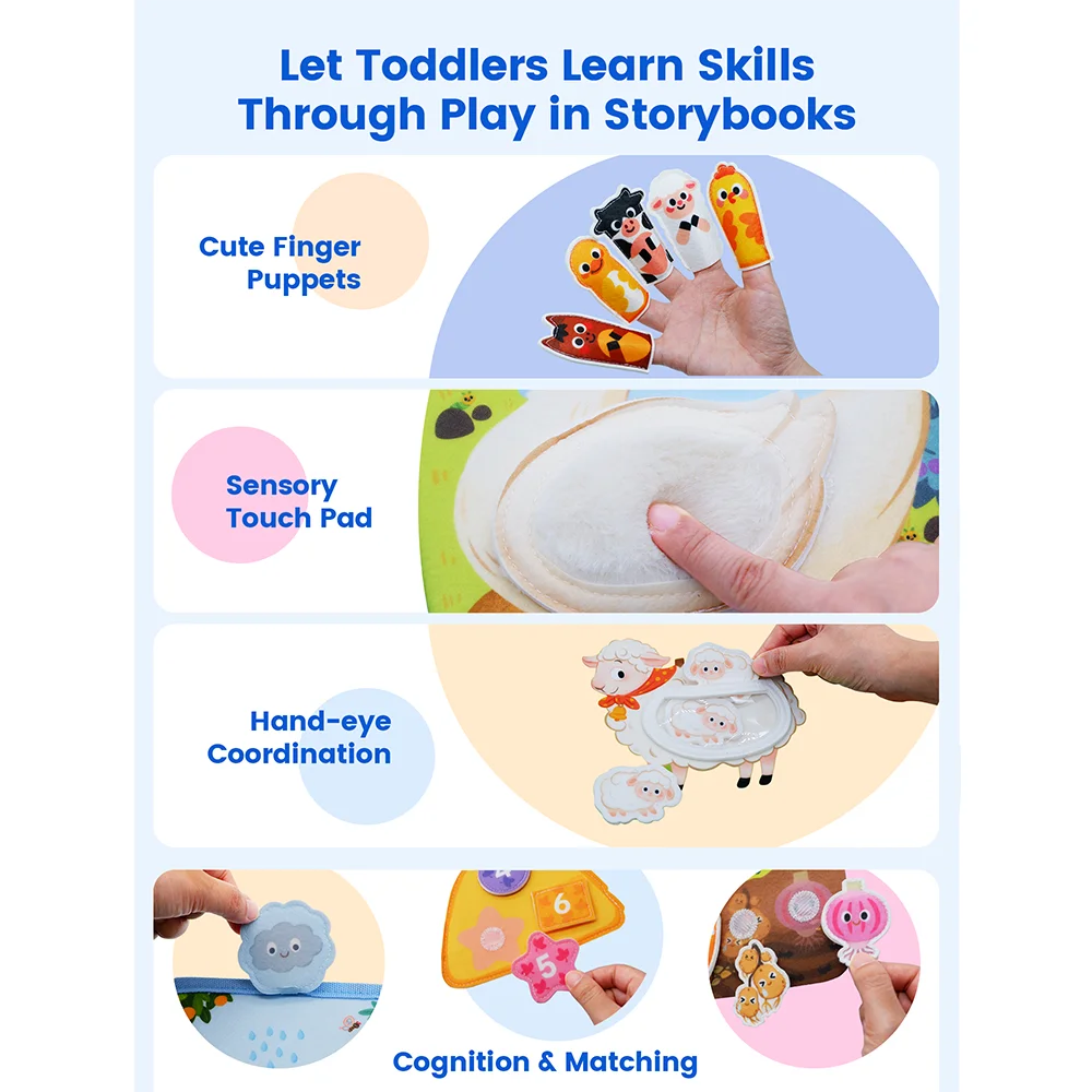 Montessori Toy Busy Board Giraffe Busy Book Preschool Learning Educational Quiet Book Sensory Travel Toy for Baby 3 4 5 6 Ages