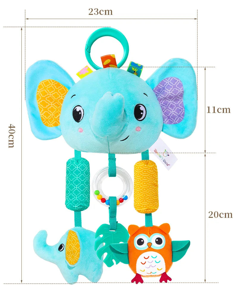 Baby Hanging Toys for 0 3 6 12 Months Rainbow Activity Plush Animal Stroller Toy for Baby Car Seat Crib Travel Sensory Baby Toy