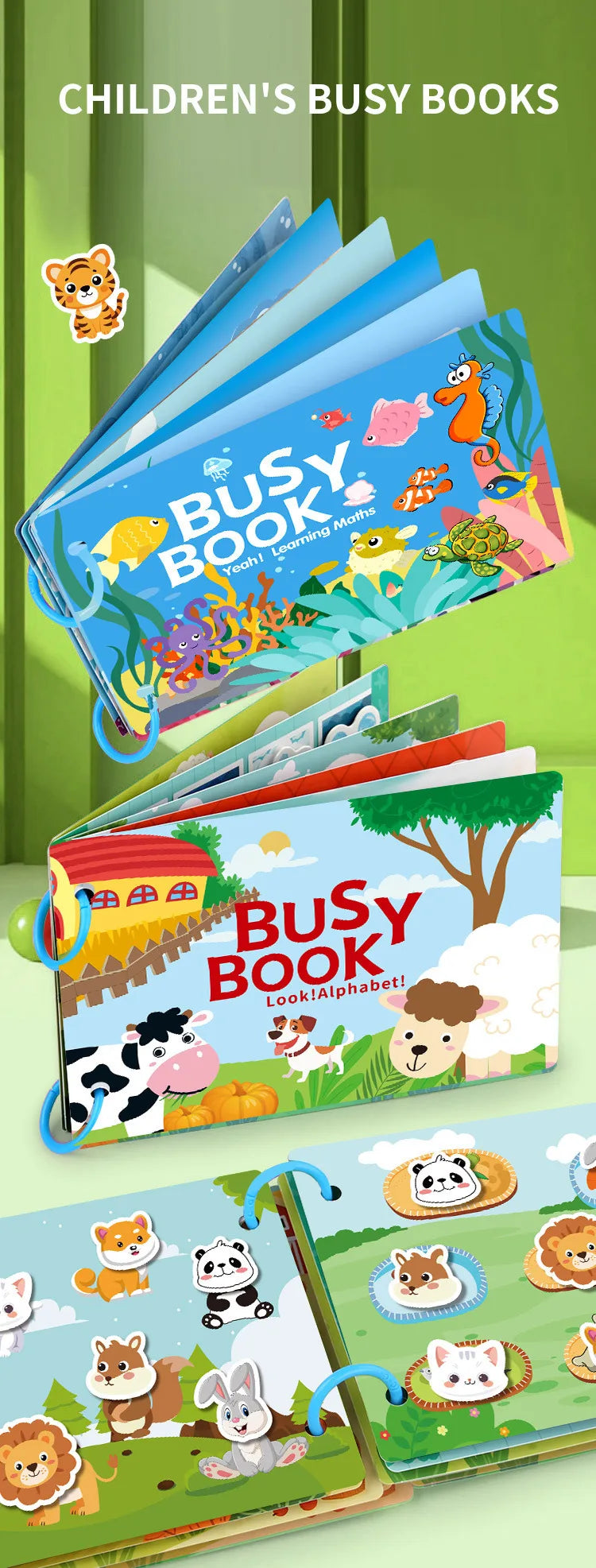 Montessori Busy Book for Toddlers – Reusable Matching Activity Toy