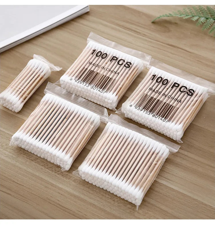 100pcs Bamboo Baby Cotton Swab Cleaning of Ears Tampons Health Beauty Cotton Swab Ear Cleaning Sticks