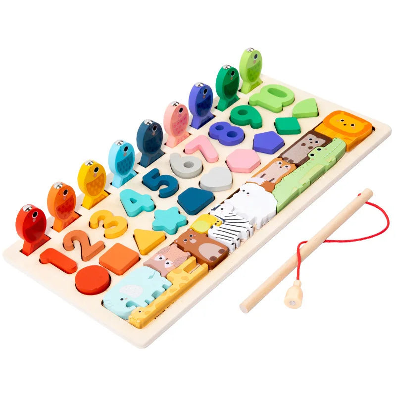 Montessori Wooden Shape & Number Matching Board | Toddler Learning Toy