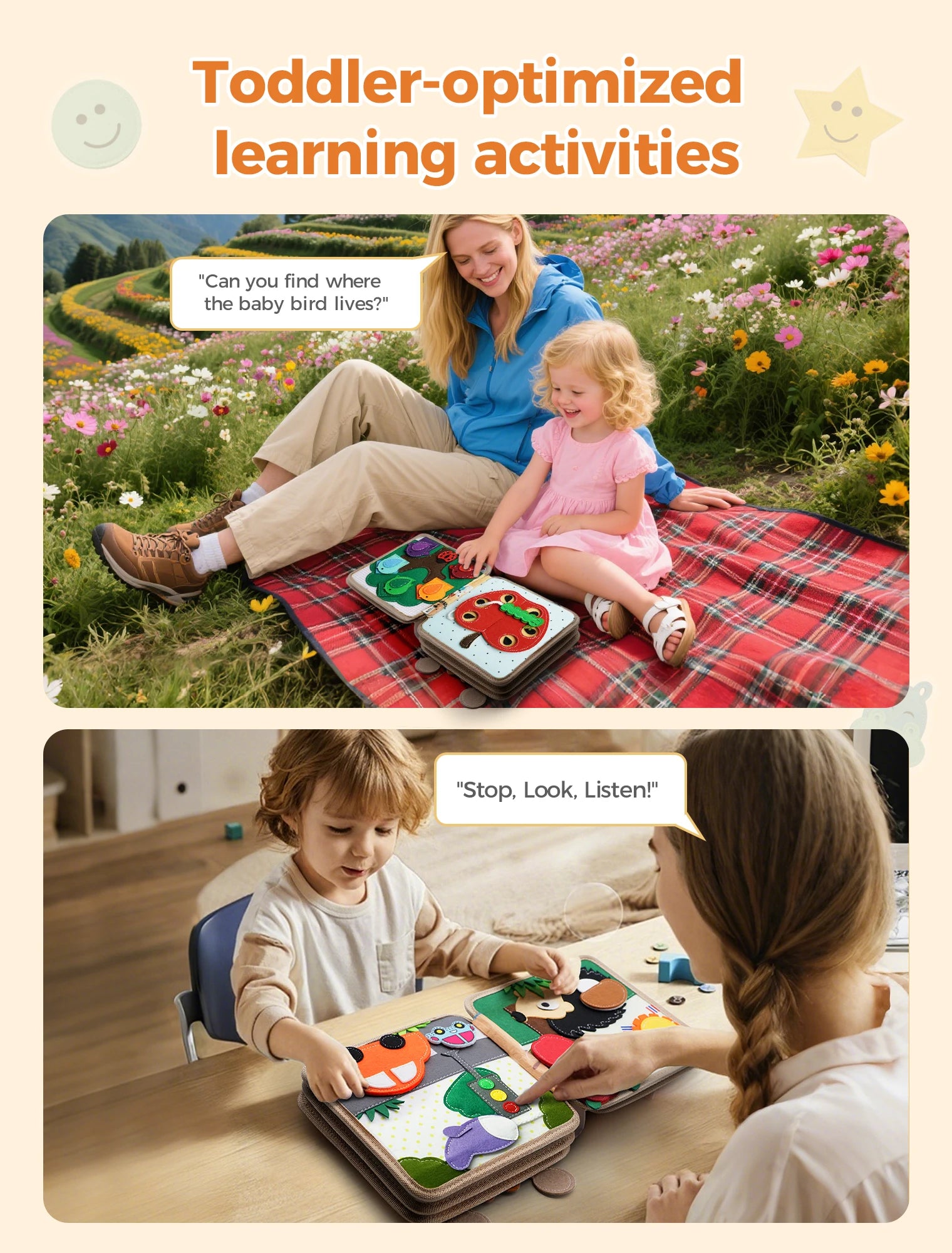 Montessori Busy Book for Toddlers – Preschool Learning Activity Toy