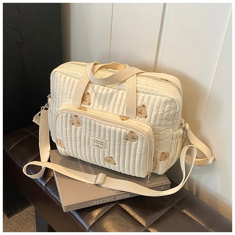 Large Mommy Bag Baby Organizer Maternity Pack Diaper Handbag Embroidered Women Shoulder Crossbody Bag Hospital Travel Mother Kid