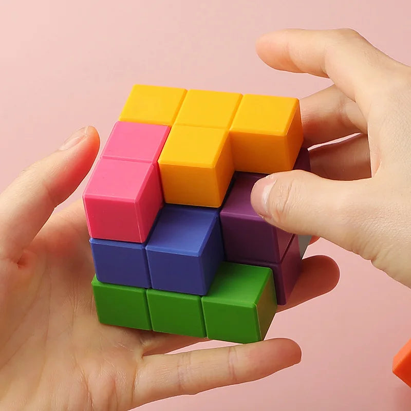 Montessori Soma Cube Puzzle for Kids | 3D Wooden Brain Teaser Toy