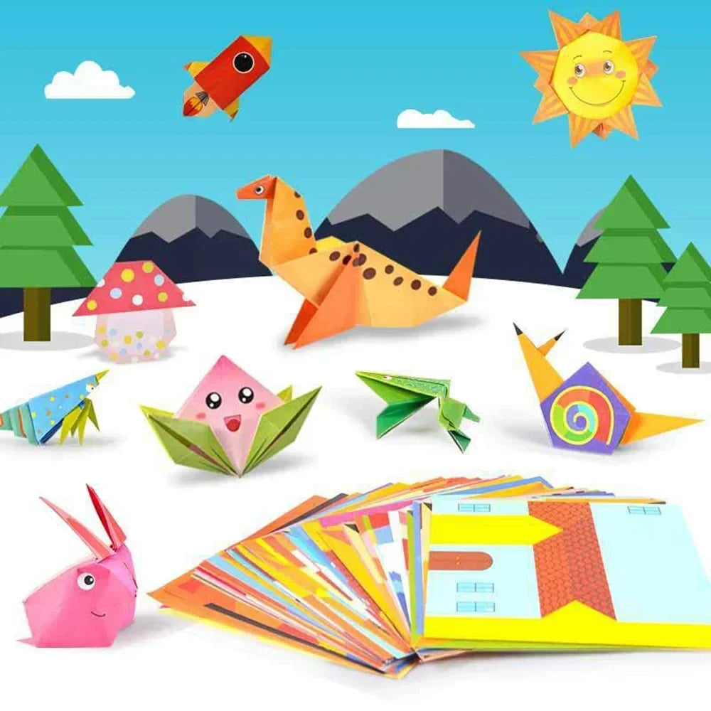 Baby Craft Toys Cartoon Animal Origami Paper Cutting Book Kids Paper Cut Puzzle Early Learning Educational Toys Gifts