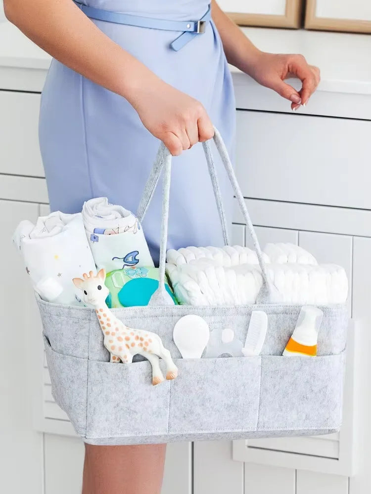 Baby Stroller Accessories Mom Tote Bag Foldable Storage Baby Diaper Hanging Bag Thickened Portable Mom Cart Portable Diaper Bag