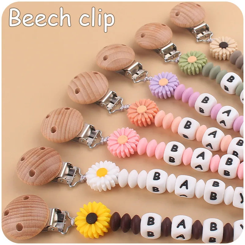 New Custom Pacifier Clips Nipple Dummy Holder Chain Holder Newborn Soother Chains Infant Feeding Soother Teething Toy Chew Gifts