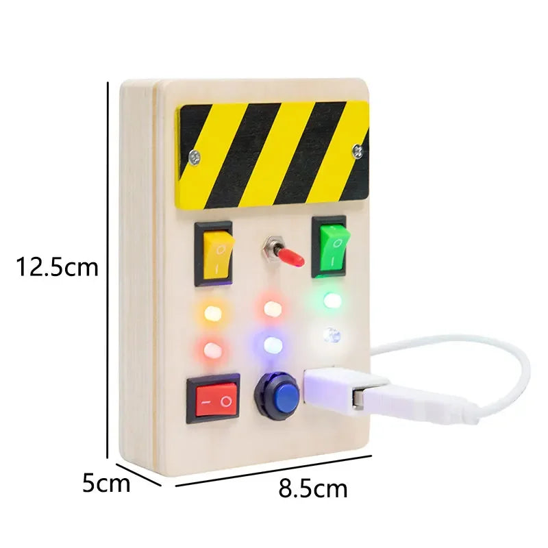 Kids Lights Busy Board Montessori Sensory Toys Switch LED Light Games Activity Board Thinking Education Baby Travel Toys 2-6year