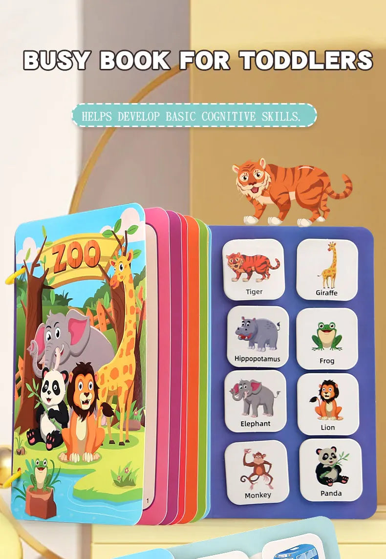 Montessori Busy Book with Stickers – My First Learning Activity Book