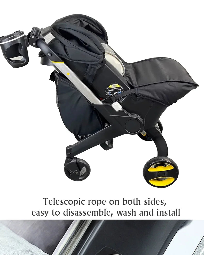 Mommy storage bag for doona Stroller accessories  portable diaper bag compatible with stroller black waterproof storage bag