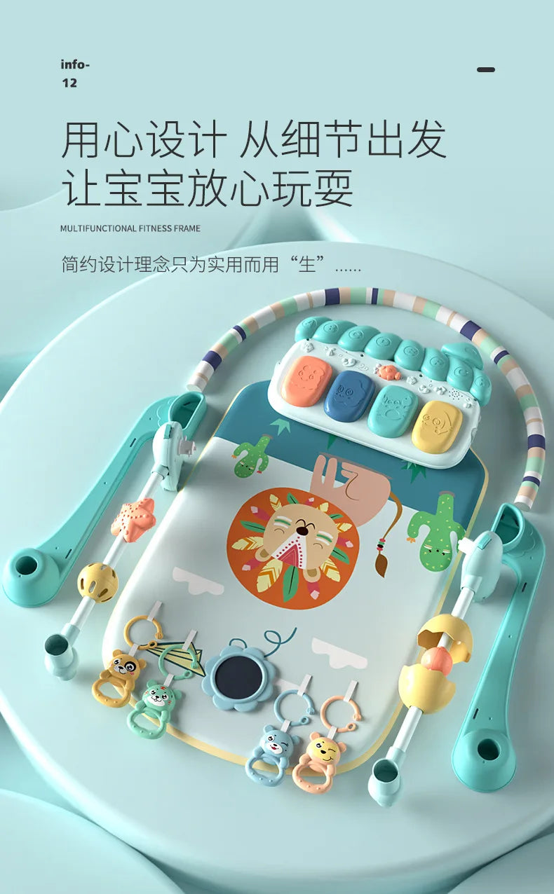 Baby Musical Activity Gym Play Mat with Piano | Tummy Time Toy