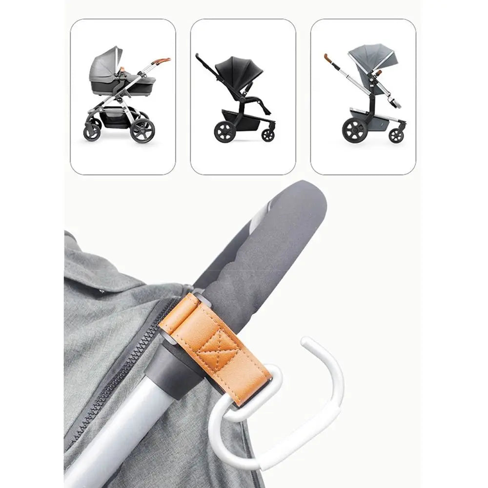 PU Baby Stroller Hooks Cart Organizer Solid Color Hanging Hook Cartoon Stroller Accessories Stroller Accessories Pram