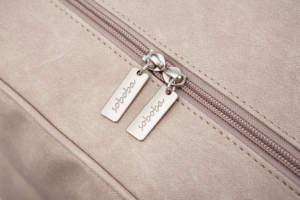 Soboba Solid Fashion Diaper Backpack for Baby Care Waterproof Multi-function Nappy Changing Bag for Mother Stylish Diaper Bags