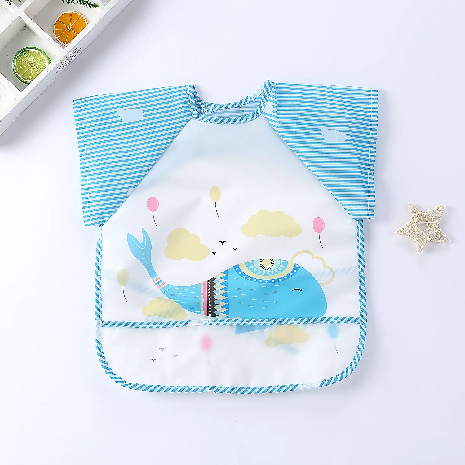 Waterproof EVA Full Sleeve Baby Bibs Children Apron Long Sleeve Feeding Smock Kids Eating Breastplate Infant Scarf Clothing
