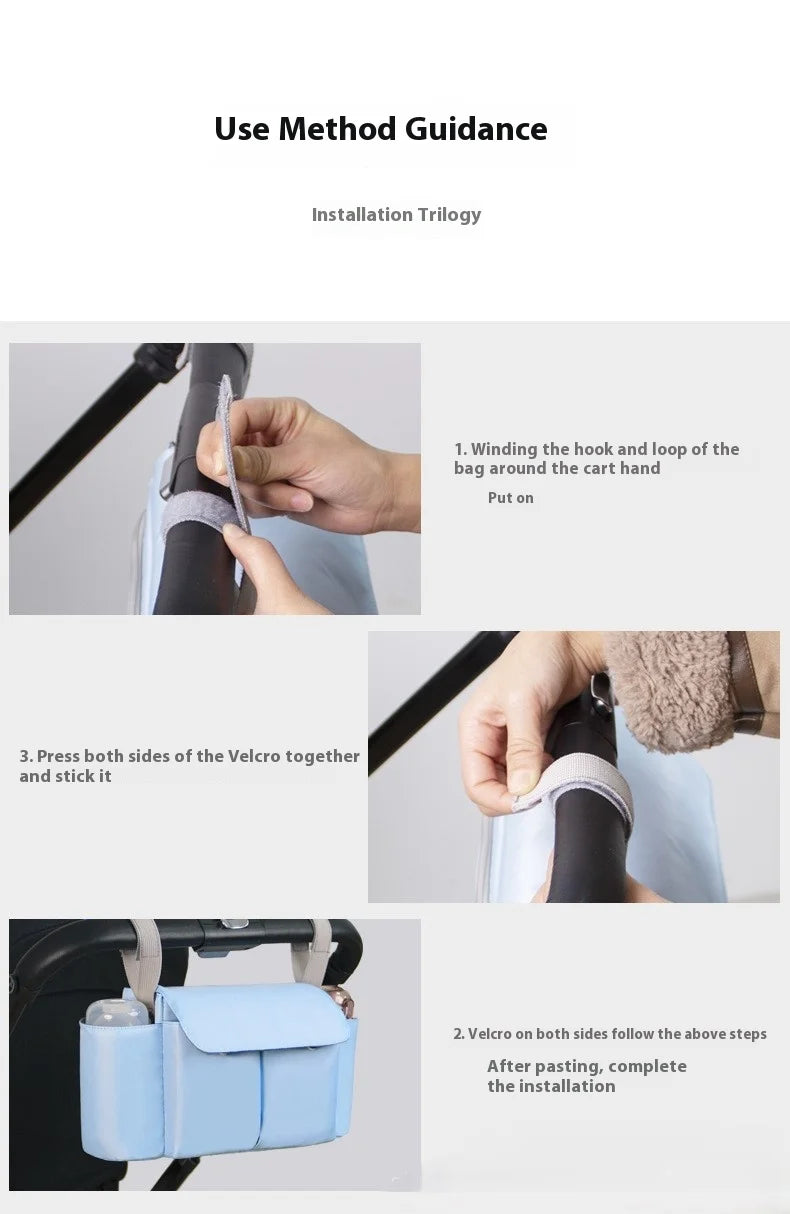 Baby stroller large capacity travel bag, bottle rack, baby stroller urine bag, baby stroller accessories