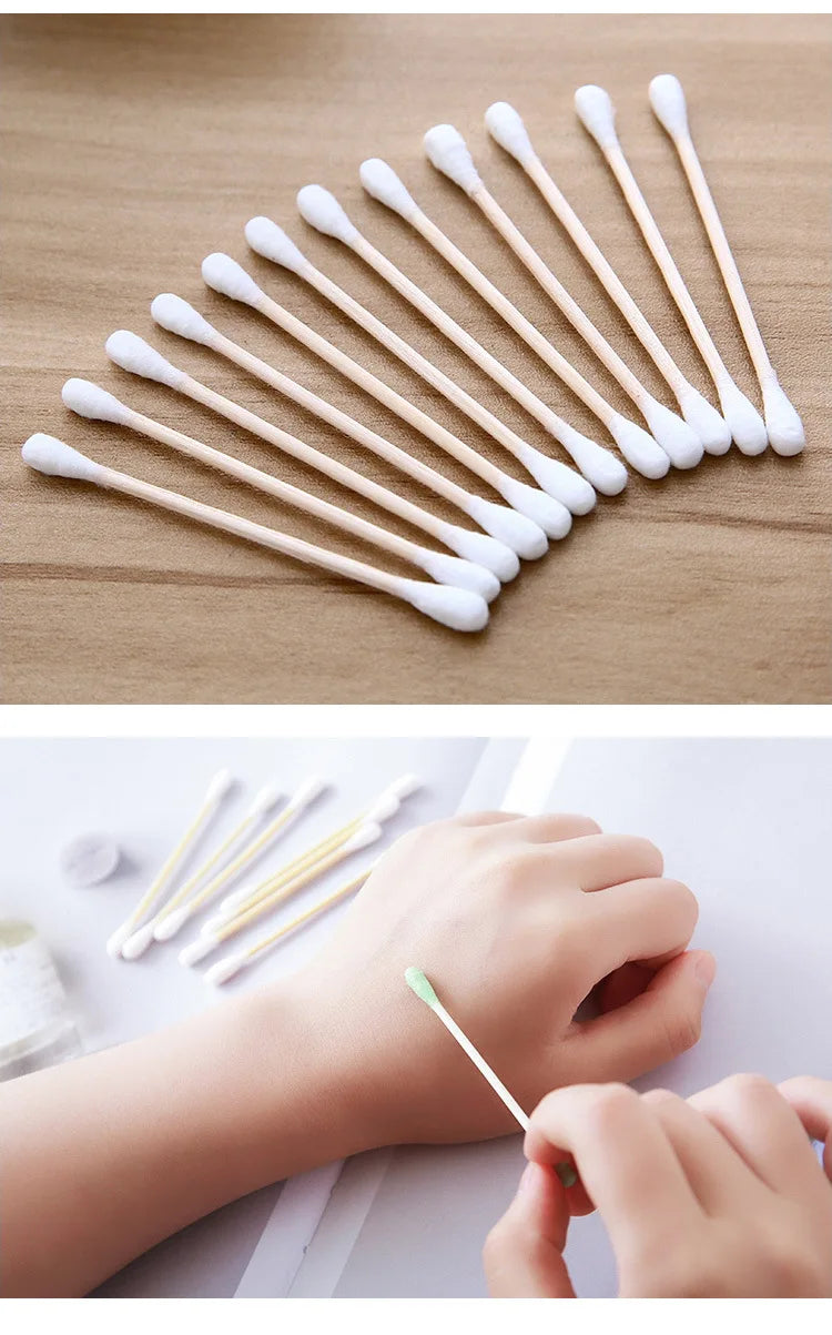 100pcs Bamboo Baby Cotton Swab Cleaning of Ears Tampons Health Beauty Cotton Swab Ear Cleaning Sticks