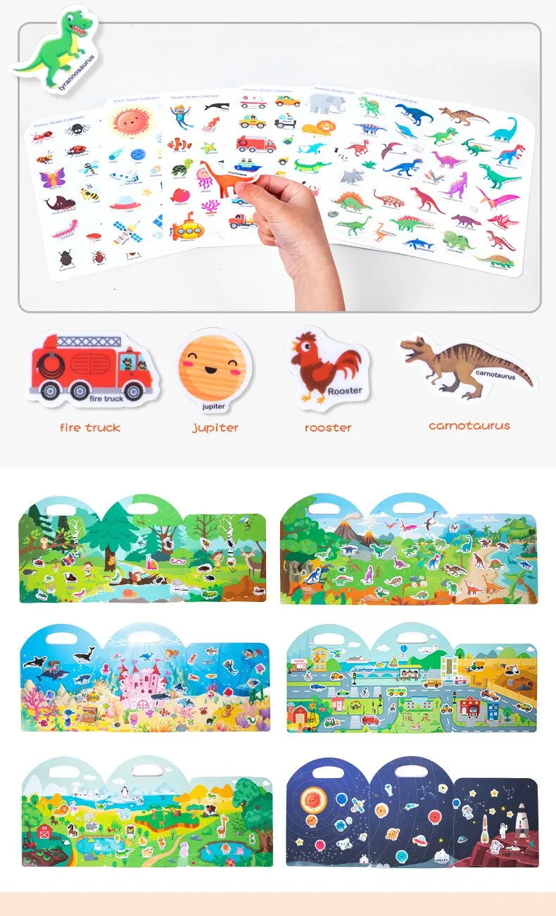 Early Childhood Education Scene Sticker Book Focus Cultivation Quiet Sticker Book Enlightenment Puzzle Cognitive Sticker Book