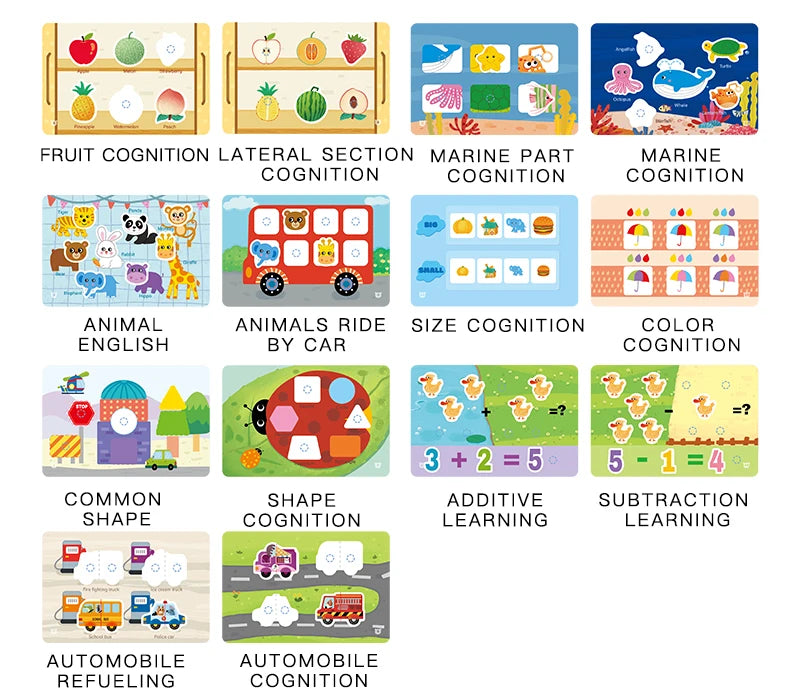 1pc Enlightenment Busy Book Paper Pasting Book Operation Board Baby Learning Children's Quiet Picture Books