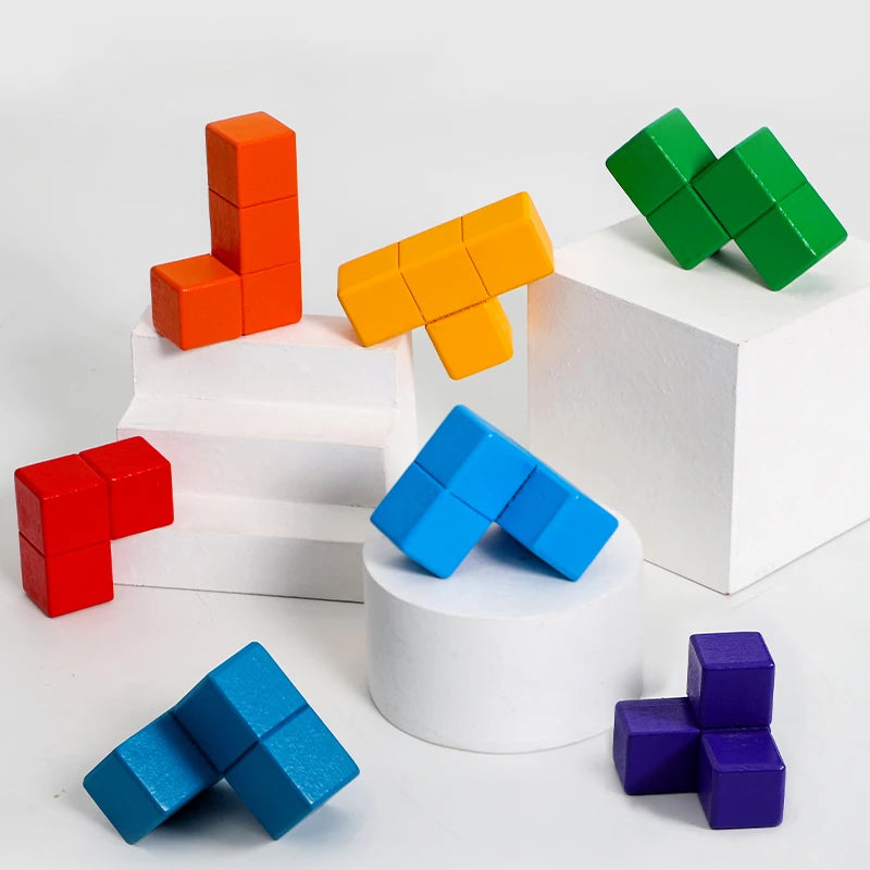 Montessori Soma Cube Puzzle for Kids | 3D Wooden Brain Teaser Toy