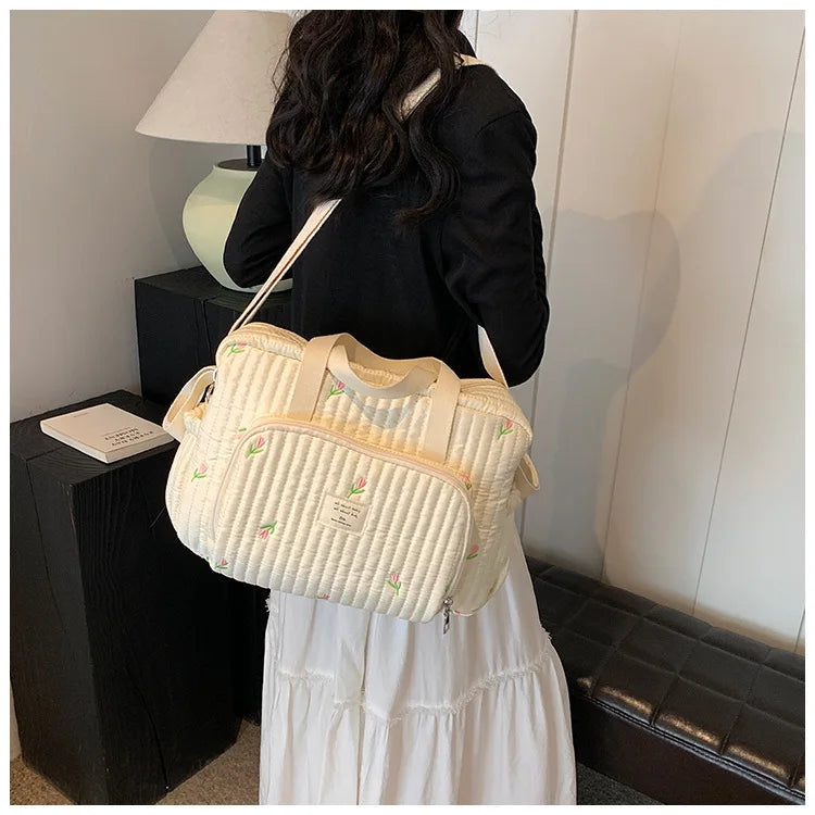 Large Mommy Bag Baby Organizer Maternity Pack Diaper Handbag Embroidered Women Shoulder Crossbody Bag Hospital Travel Mother Kid